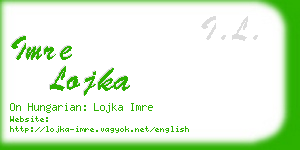 imre lojka business card
